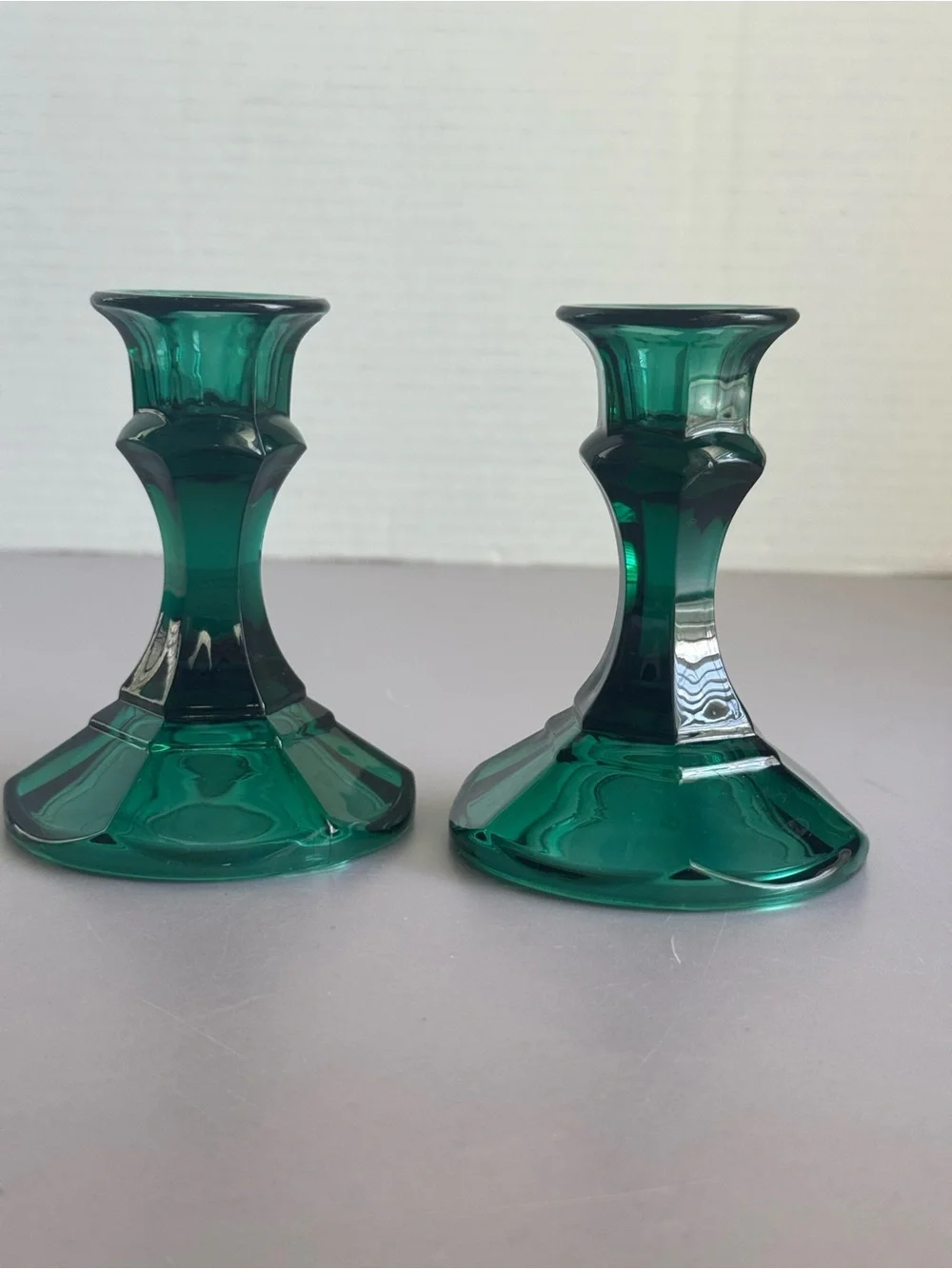 1980s Vintage Indiana Glass Candle Holders